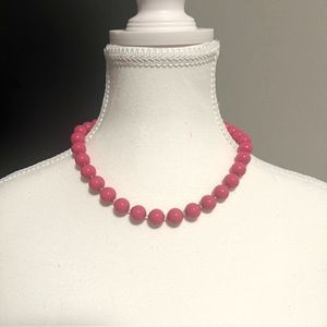 Pink Beads 17 inch Choker Necklace